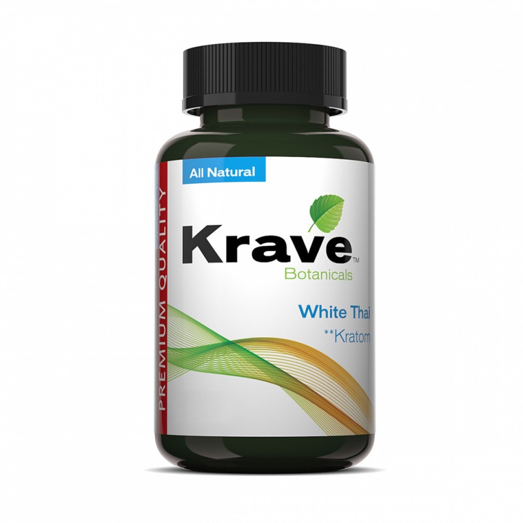 Krave White Thai Kratom Capsules. 300 Caps