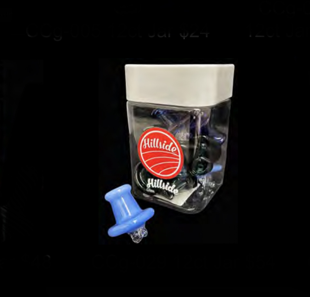 HILLSIDE GLASS JAR 12PK DUAL DIRECTIONAL CARB CAPS