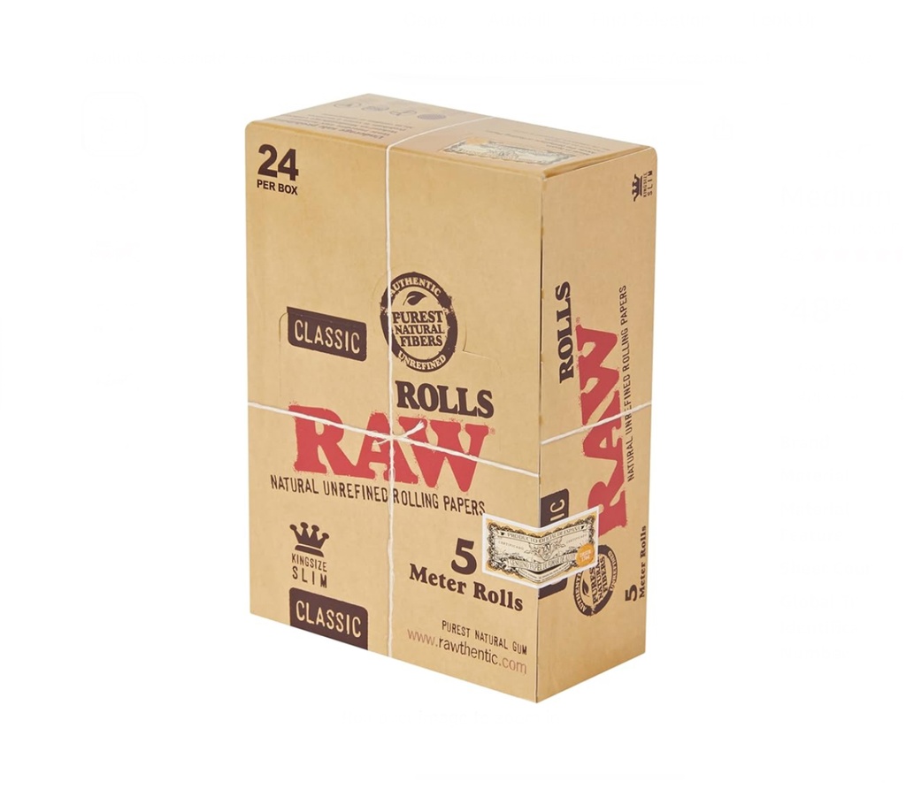 RAW Classic Slim-Box 24 Rolls 5 m , Medium