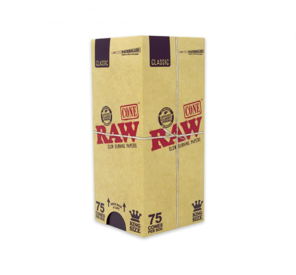 RAW Classic King Size Backrolled Cones – 75ct