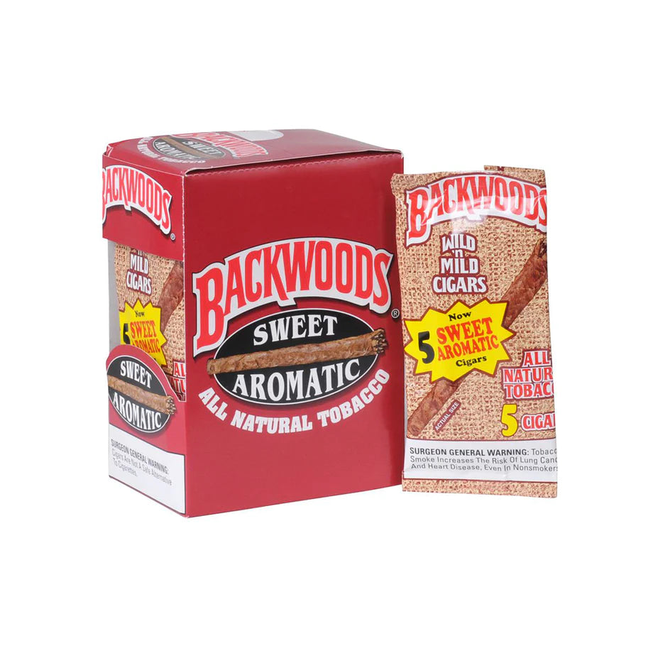 BACKWOODS SWEET AROMATIC NATURAL CIGARS 8 PACKS OF 5