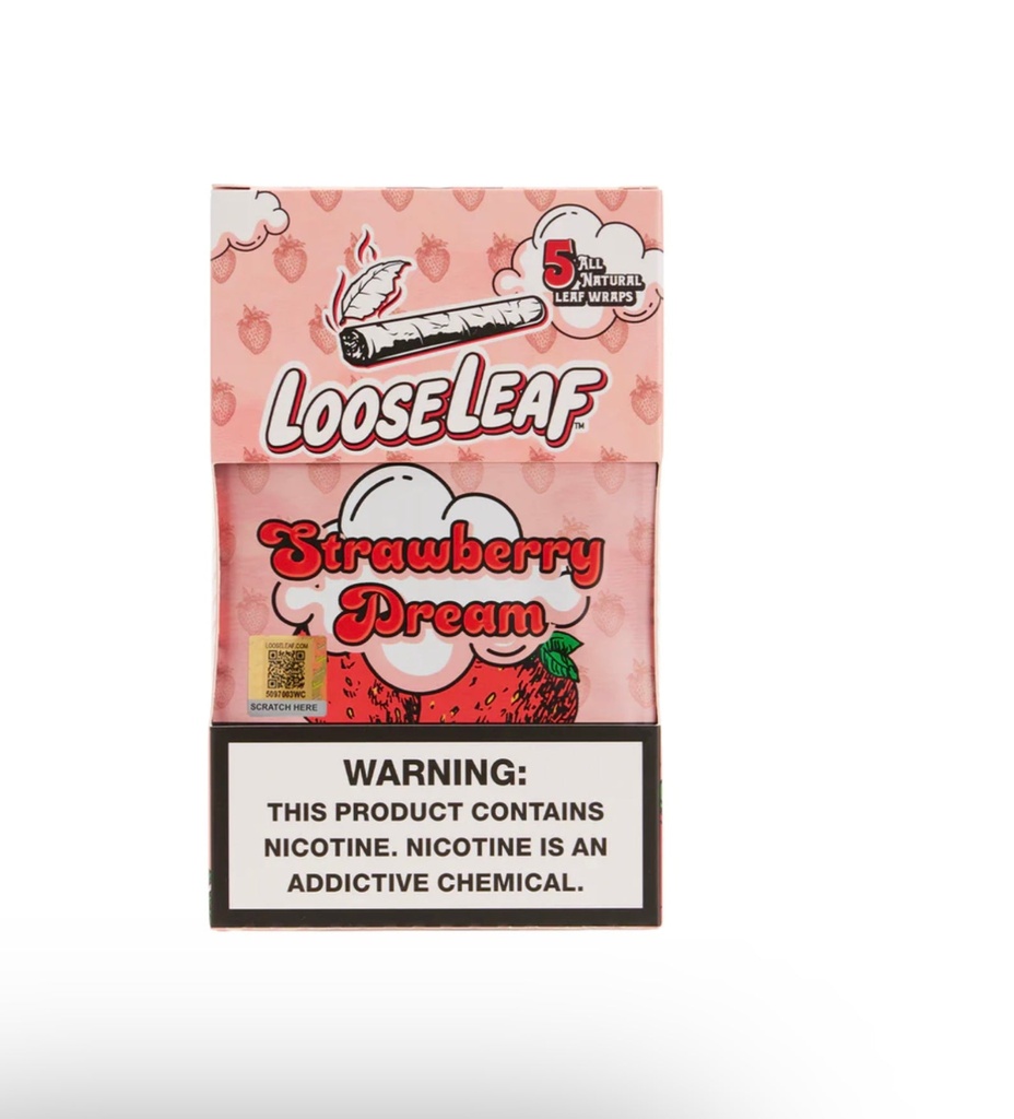 LOOSELEAF STRAWBERRY DREAM WRAPS. 8-5 packs (40 count)