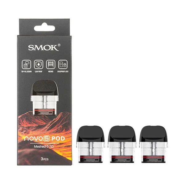 SMOK NOVO 5 Meshed Empty Pod MTL 0.7 ohm 3-Pack