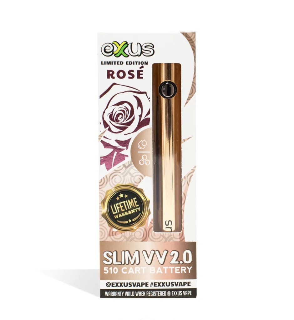 Exus Slim VV 2.0 Rose .510 Cartridge Battery. Single Piece.