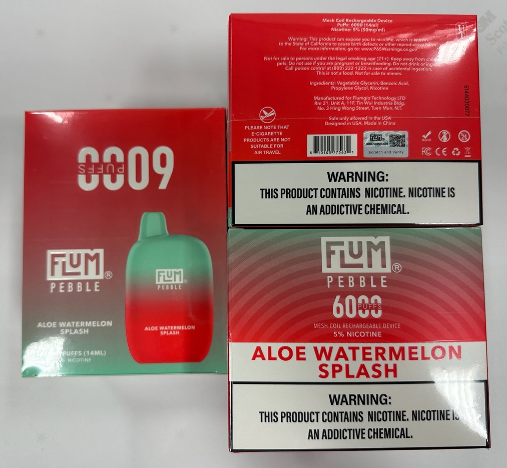 FLUM PEBBLE 6000   ALOE WATERMELON SPLASH