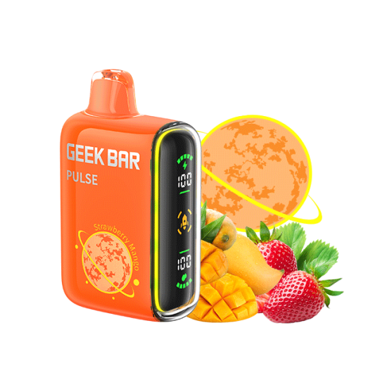 Geek Bar Pulse Disposable 15000 Puffs STRAWBERRY MANGO 5- Pack Box