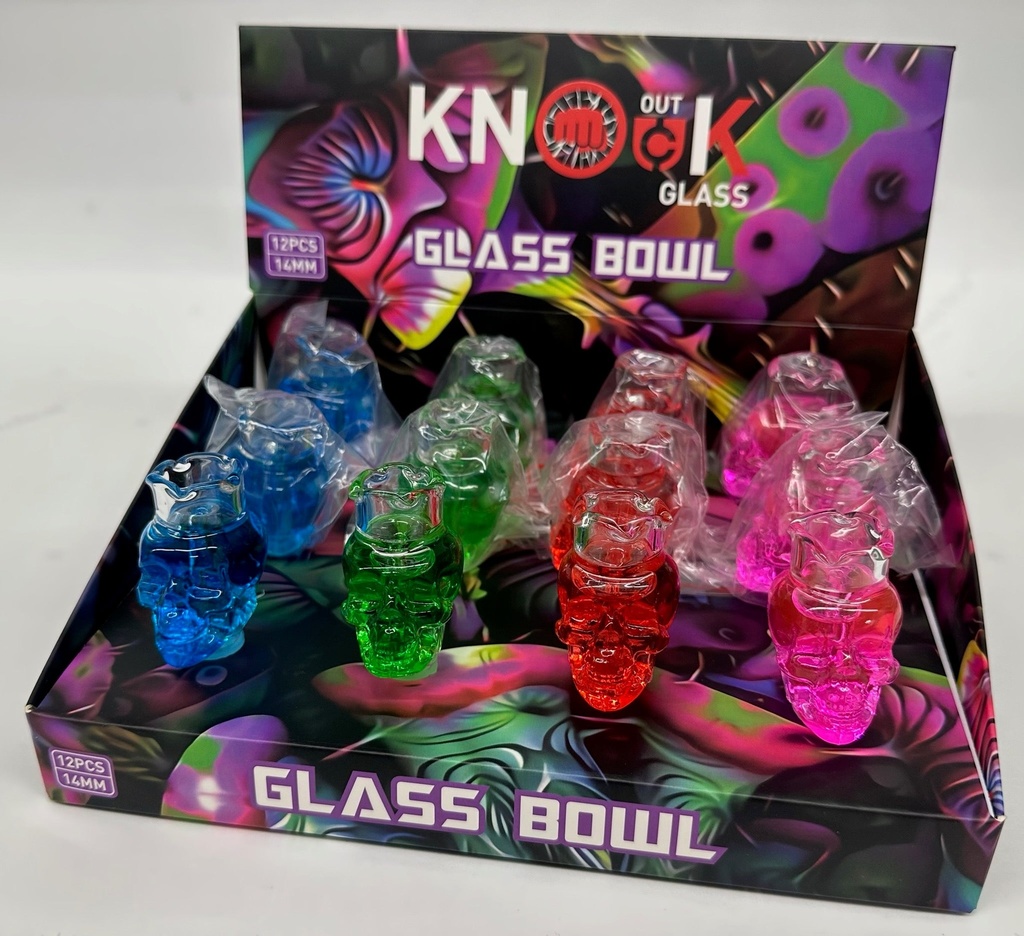 Knock Out Glass Bowl Skull Glycerin piece