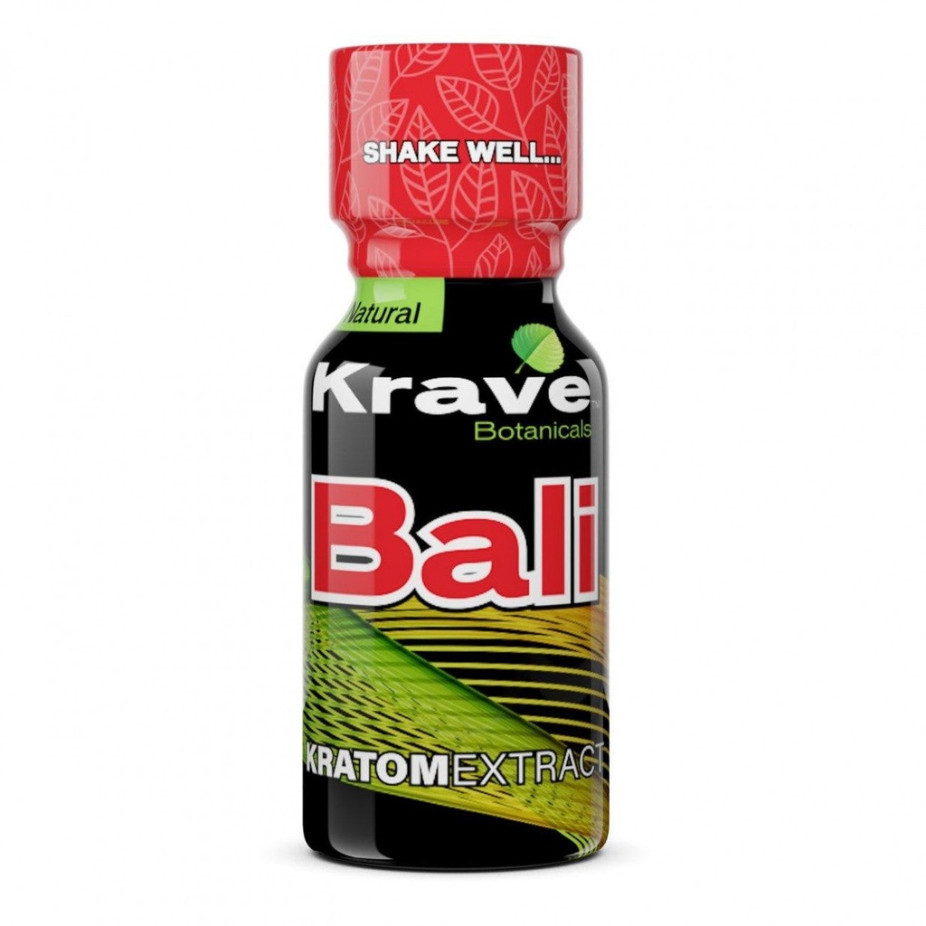 Krave Bali Blend Kratom Extract Liquid Shot. 12-Piece Box.