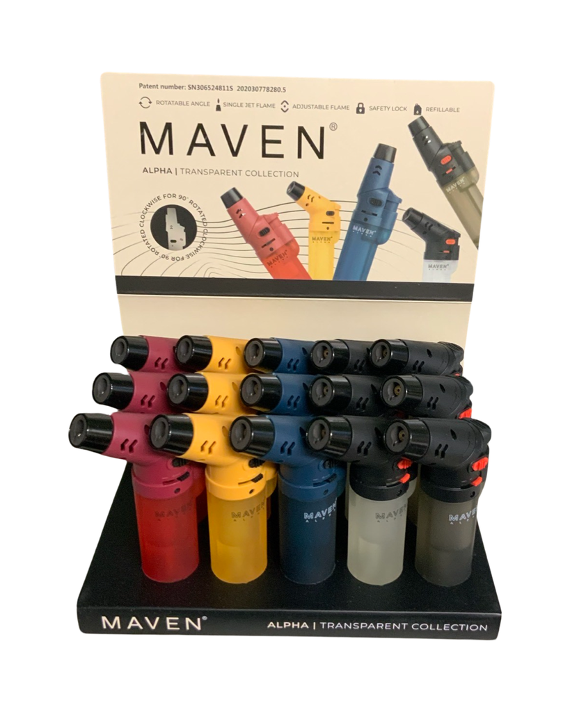 MAVEN ALPHA TRANSPARENT TORCH 15PCS/PACK