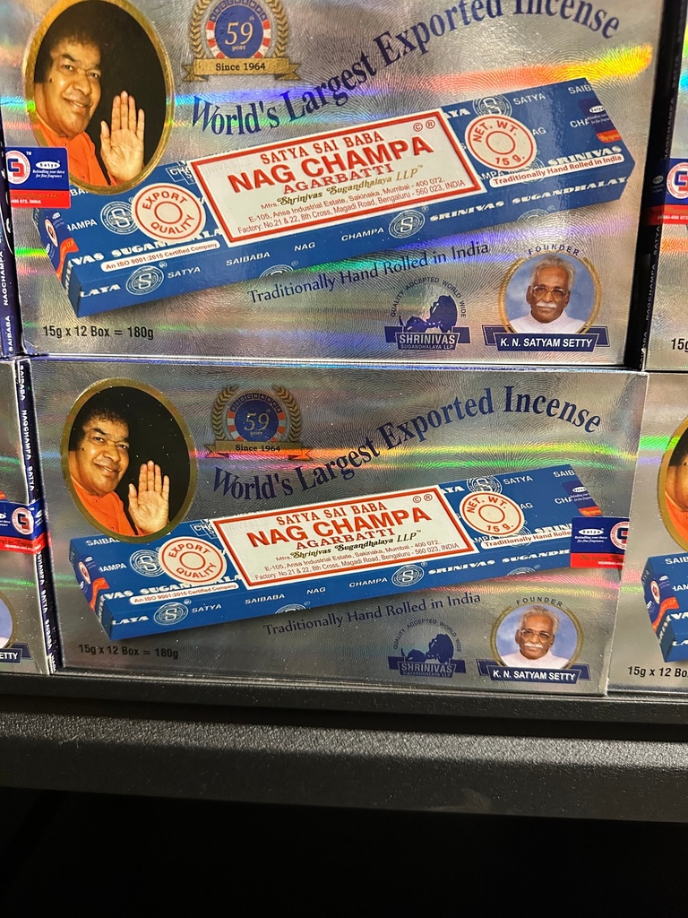 Nag Champa Satya Sai Baba Incense in The Small Box of 15 Grams. 12-Piece Box.