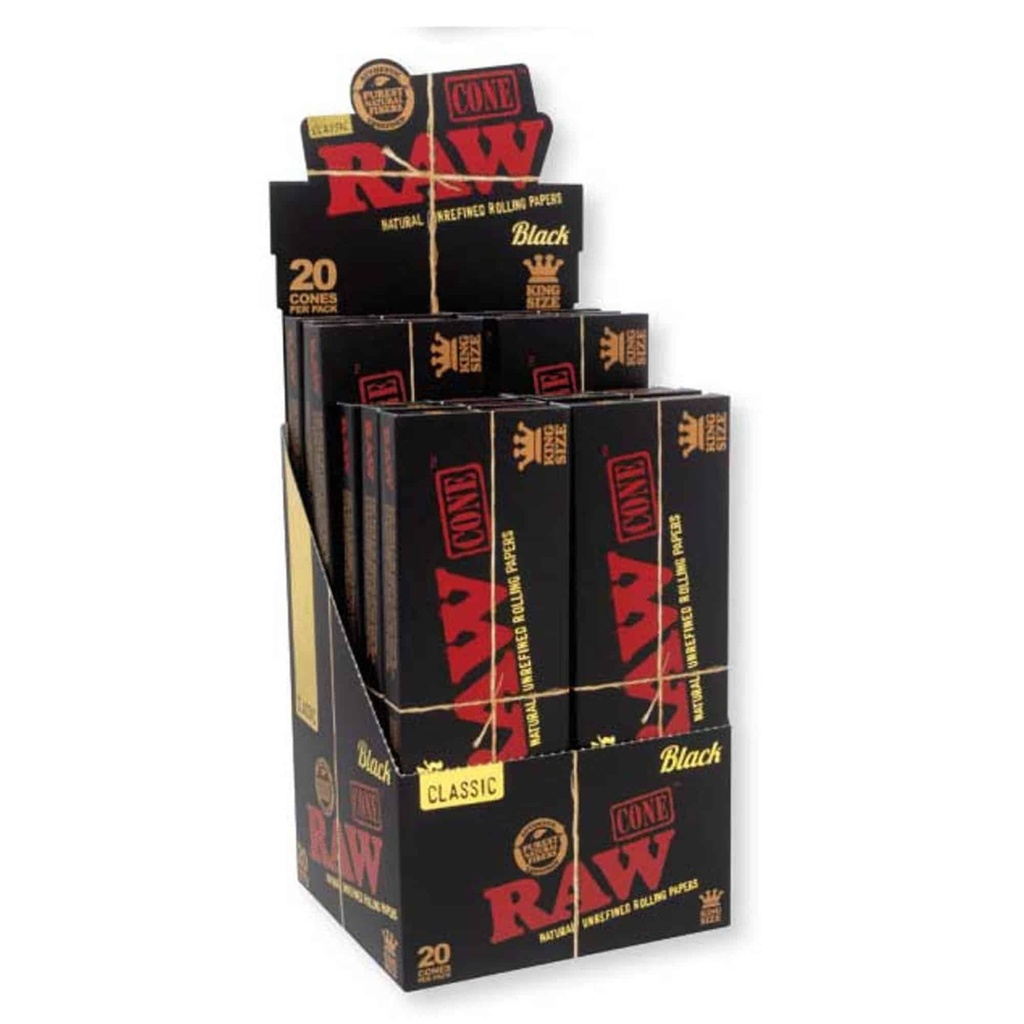 Raw Cones King Size. 20-per pack. 12-Piece Box