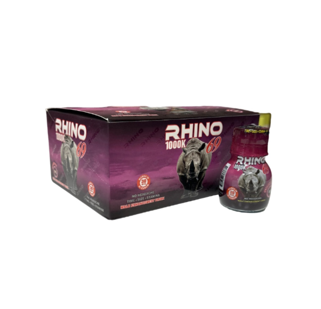 RHINO 69 1000K NO HEADACHE TIME+SIZE+STAMINA MALE ENHANCEMENT DRINK