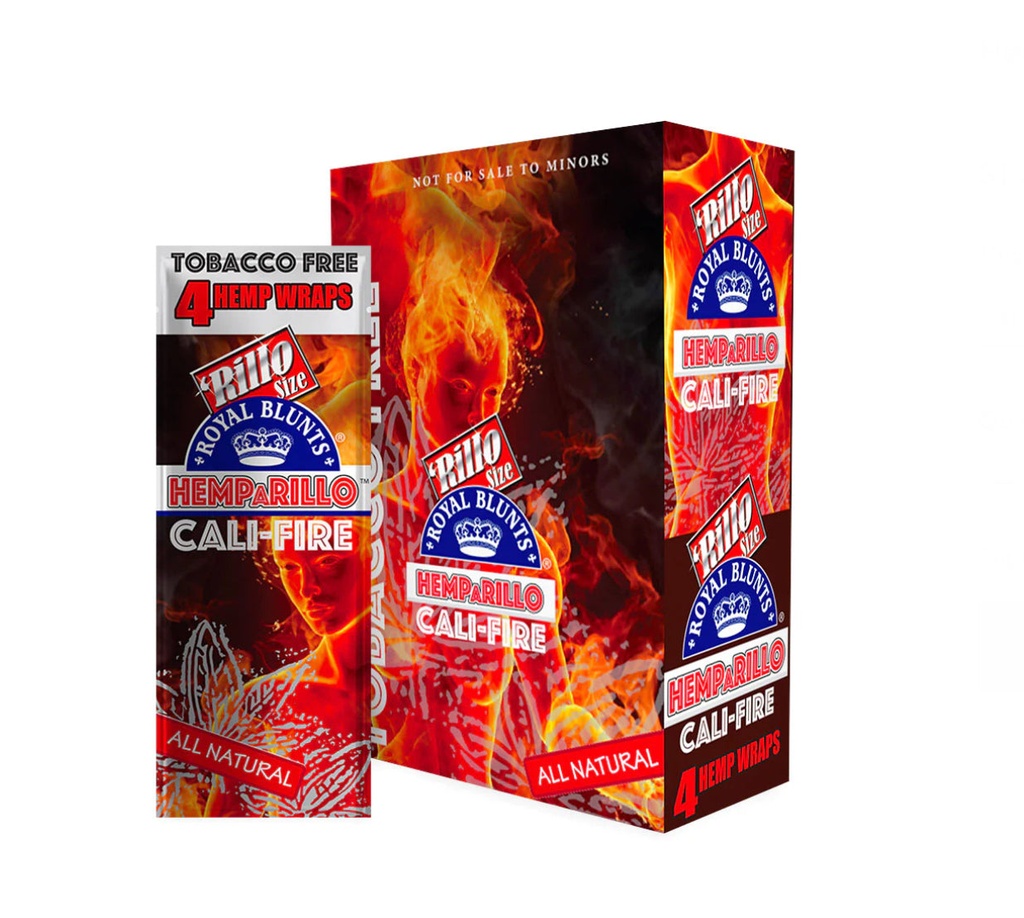 Royal Blunts HempArillo - Cali-Fire. 4-Wraps Per Pack. 15-Piece Box