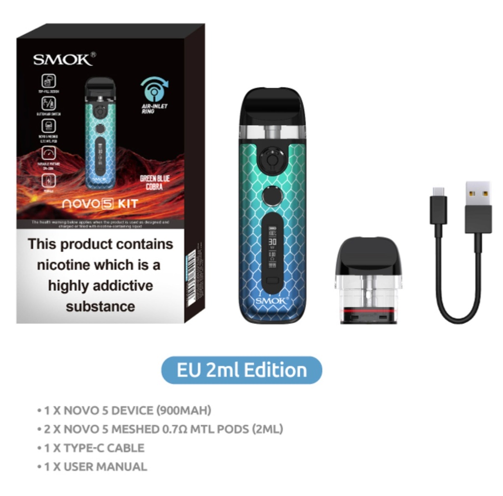 SMOK NOVO 5 KIT GREEN BLUE COBRA