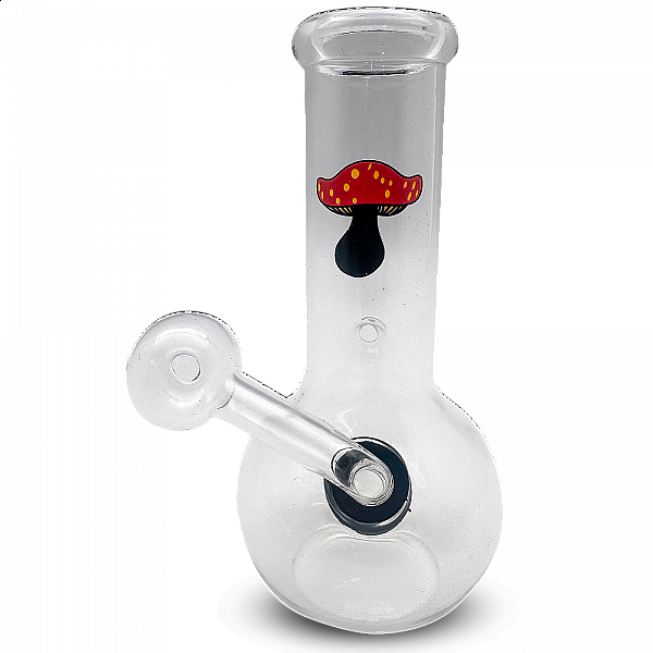 Thick 4" Mushroom Shape Bubbler with Rubber Slides OBB26 Clear