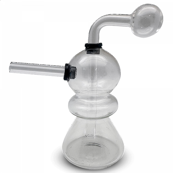 Thick 5 Bubble Ring Shape Oil Barrel Bubbler Rubber Slides OBB23 Clear