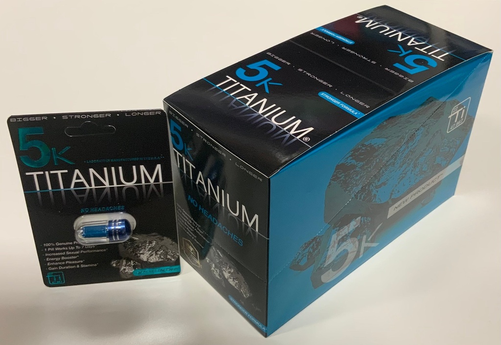 Titanium 5K Male Enhancement Blue Pill 24-Pack Box