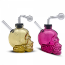 5 Glass Skull Head Rubber Slide Oil Water Bubbler OBB21 Mixed