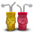 Open Lid Jar Skull Head Oil Bubbler for Easy Clean OBB09 Mixed