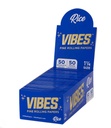 VIBES RICE FINE ROLLING PAPERS SIZE 1 1/4 50 BOOKLETS PER BOX 50 PAPERS PER BOOKLET