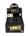 VIBES ULTRA THIN FINE ROLLING PAPERS KING SIZE 50 BOOKLETS PER BOX 33 PAPERS PER BOOKLET